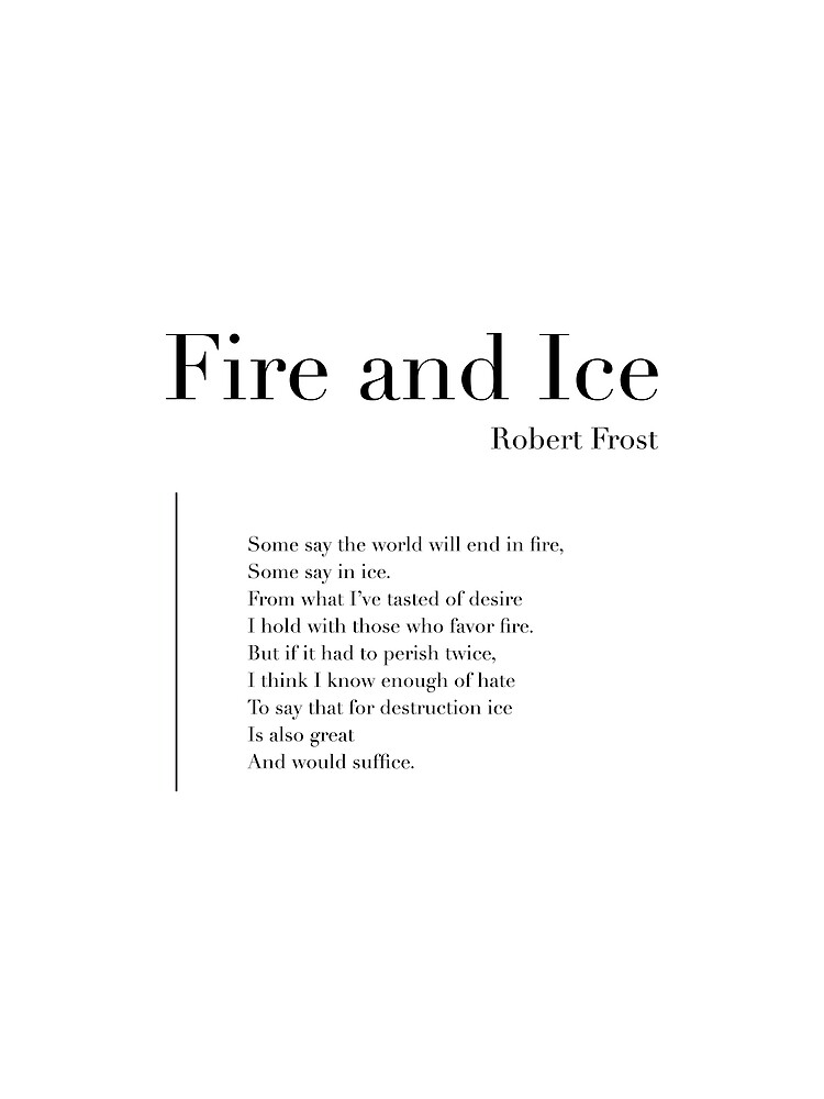 Robert Frost's Fire and Ice Poem Words